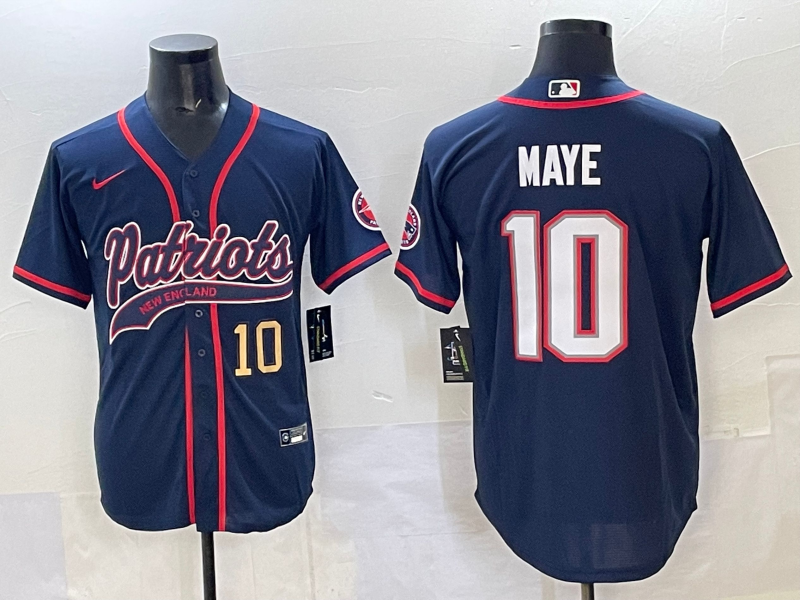 Men 2025 New England Patriots #10 Maye blue Nike NFL jersey->new york mets->MLB Jersey